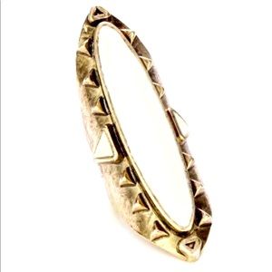 LOW LUV Erin Wasson gold enamel antique long ring